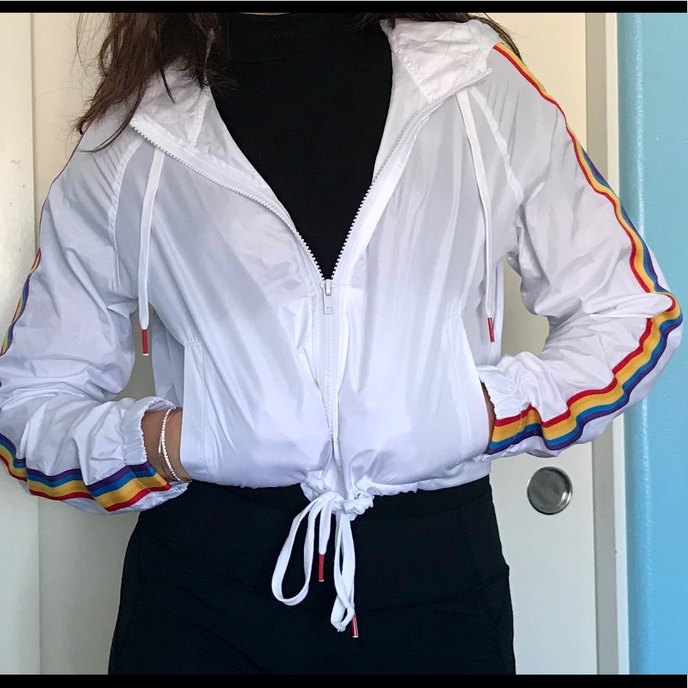 Light White Cropped Windbreaker